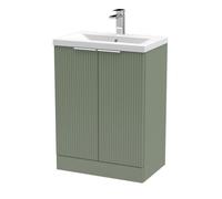 Balterley Fluted 600mm Floor Standing Vanity Unit & Basin - Green Balterley Green