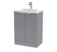 Balterley Fluted 600mm Floor Standing Vanity Unit & Basin - Grey Balterley Grey