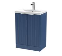 Balterley Fluted 600mm Floor Standing Vanity Unit & Basin - Blue Balterley Blue
