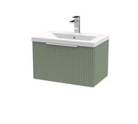 Balterley Fluted 600mm Wall Hung Vanity with Mid-Edge Basin - Green Balterley Green