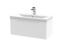 Balterley Fluted 800mm Wall Hung Vanity with Basin - White Balterley White