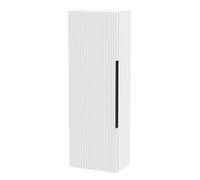 Balterley Fluted Front Wall Hung Single Door Tall Bathroom Storage Unit, 400mm, White, Black Handle