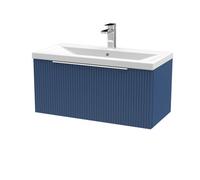Balterley Fluted 800mm Wall Hung Single Drawer Vanity & Basin - Blue Balterley Blue