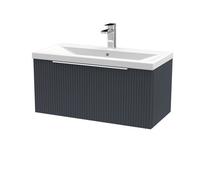 Balterley Fluted 800mm Wall Hung Single Drawer Vanity & Basin - Dark Grey Balterley Grey