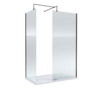 Balterley Fluted Walk-In Wetroom Bundle With Tray And Waste, 1400X800mm, Gunmetal