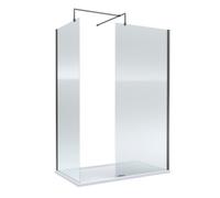 Balterley Fluted Walk-In Wetroom Bundle With Tray And Waste, 1400X800mm, Gunmetal