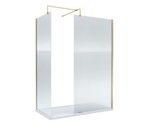 Balterley Fluted Walk-In Wetroom Bundle With Tray And Waste, 1500X800mm, Brushed Brass