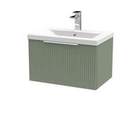 Balterley Fluted 600mm Wall Hung Vanity with Mid-Edge Basin - Green Balterley Green