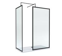 Balterley Framed Walk-In Wetroom Bundle With Tray And Waste, 1600X800mm, Matt Black