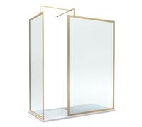 Balterley Framed Walk-In Wetroom Bundle With Tray And Waste, 1700X800mm, Brushed Brass
