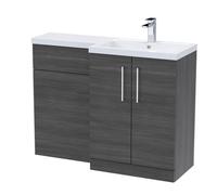 Balterley Furniture Combination Vanity Basin And Wc Unit Right Hand - 1100mm X 390mm - Anthracite