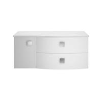 Gentleshaw Contemporary 2 Drawer Right-Hand Wall Hung Vanity Unit with White Marble Worktop, Moon White, 1000mm