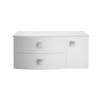 Gentleshaw Contemporary Wall Hung Vanity Unit with White Marble Worktop, Moon White, 1000mm
