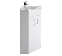 Gloss White Free Standing 2 Door Corner Vanity Basin Unit 555mm Balterley White One Size