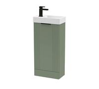 Balterley Green 400mm Floor Standing Vanity Unit with Black Handle Balterley Green
