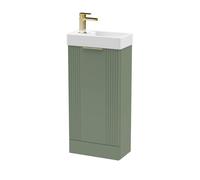 Balterley Green 400mm Floor Standing Vanity Unit with Brushed Brass Handle Balterley Green
