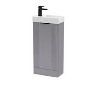 Balterley Grey 400mm Floor Standing Vanity Unit with Black Handle Balterley Grey