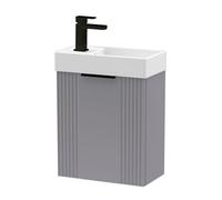 Balterley Grey 400mm Wall Hung Vanity Unit with Black Handle Balterley Grey