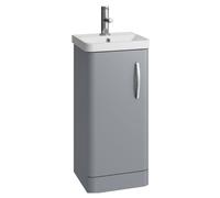 Balterley Handsacre Contemporary 1 Door Vanity Basin Unit, Gloss Grey, 400mm in Grey Balterley Grey