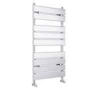 Heated Towel Rail with 9 Flat Panels - 915 BTU - 950mm x 500mm - Chrome