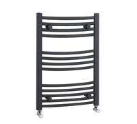 Heated Vertical Towel Rail with Curved Rails - 1051 BTU - 700mm x 500mm - Anthracite