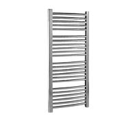 Heated Vertical Towel Rail Curved Rails 1126 BTU Chrome 1100x 500mm Balterley Silver One Size