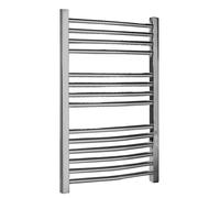 Heated Vertical Towel Rail Curved Rails 710 BTU Chrome 700x 500mm Balterley Silver One Size