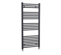 Balterley Vertical Radiator Straight Ladder Rail, Rounded Towel Rails Anthracite Radiators, Radiators Wall Mounted, Central Heating Radiator for Bathroom - 500mm x 1150mm, 1672 BTU (Anthracite)