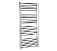 Heated Vertical Towel Rail with Straight Rails - 1096 BTU - 1100mm x 500mm - Chrome