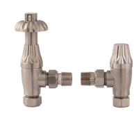 Balterley Heating Accessories Thermostatic Radiator Valve Pack, Satin Nickel
