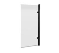 Balterley Hinged Modern Straight 8mm Toughened Safety Glass Reversible Shower Bath Screen - Black