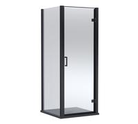 Balterley Hinged Shower Door & Slimline Tray: 800x800mm Matt Black/Black in Black Balterley Black
