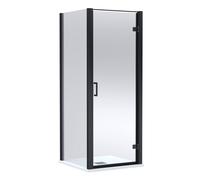 Balterley Hinged Shower Door & Slimline Tray: 900x900mm Matt Black/White in Black Balterley Black
