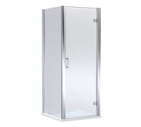 Balterley Hinged Shower Door & Tray: 900x900mm Chrome/White in Silver Balterley Silver