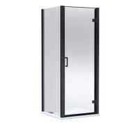 Balterley Hinged Shower Door & Tray: 900x900mm Matt Black/White in Black Balterley Black