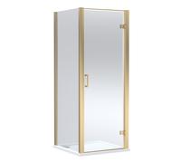 Balterley Hinged Shower Door & Tray Pack: 800x800mm Brushed Brass/White in Metallics Balterley Metallics