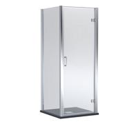 Balterley Hinged Shower Door & Slimline Tray: 900x900mm Chrome/Black in Silver Balterley Silver