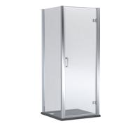 Balterley Hinged Shower Door With 6mm Glass, Side Panel & Tray 800X800mm Chrome Frame & Slate Grey Finish