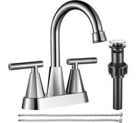 Balterley Kingsey Crosshead 3 Tap Hole Basin Tap and Pop Up Waste - Chrome