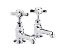 Balterley Kingsey Traditional Crosshead Basin Taps - Chrome in Silver Balterley Silver