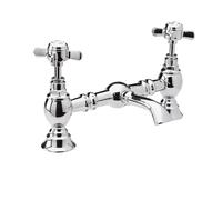 Balterley Kingsey Traditional Crosshead Bridge 2 Tap Hole Mixer - Chrome