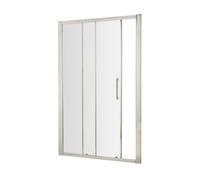 Balterley Kinvaston 1400mm Single Sliding Shower Door With 8mm Glass, Bar Handle & Easyfit Assembly System - Chrome