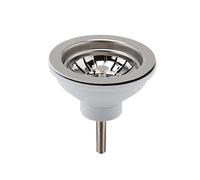 Balterley Kitchen Sink Waste Kit with Basket Strainer, 1 1/2 inch Sink Waste Pipe, Stainless Steel Basket Strainer, 90mm Standard Fittings - 115 x 115 x 63mm (Chrome)