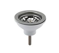 Balterley Kitchen Sink Waste Kit with Basket Strainer, 1 1/2 inch Sink Waste Pipe, Stainless Steel Basket Strainer, 90mm Standard Fittings - 115 x 115 x 63mm (Brushed Nickel)
