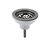 Balterley Kitchen Sink Waste Kit with Basket Strainer, 1 1/2 inch Sink Waste Pipe, Stainless Steel Basket Strainer, 90mm Standard Fittings - 115 x 115 x 63mm (Brushed Pewter)