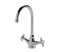 Mono Two Crosshead Handle Sink Mixer Tap Chrome Balterley Silver One Size
