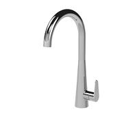 Kitchen Mono Mixer Tap with 1 Lever Handle Chrome 398mm Balterley Silver One Size