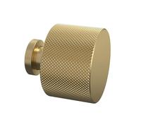 Balterley Knob Kitchen Cupboard Handles Knurled Indented, Round Knob Bathroom Cabinet Handles, Brass Door Handle for Bathroom and Kitchen, Cupboard Door Handle - 30 x 30 x 30mm (Brushed Brass)
