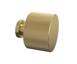 Balterley Knob Kitchen Cupboard Handles Knurled Indented, Round Knob Bathroom Cabinet Handles, Brass Door Handle for Bathroom and Kitchen, Cupboard Door Handle - 30 x 30 x 30mm (Brushed Brass)