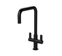 Balterley Kuma Kitchen Mono Mixer Tap, 2 Lever Handles, Square Spout Matt Black Balterley Black